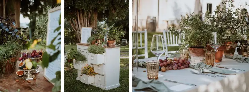 flowers 
table setting